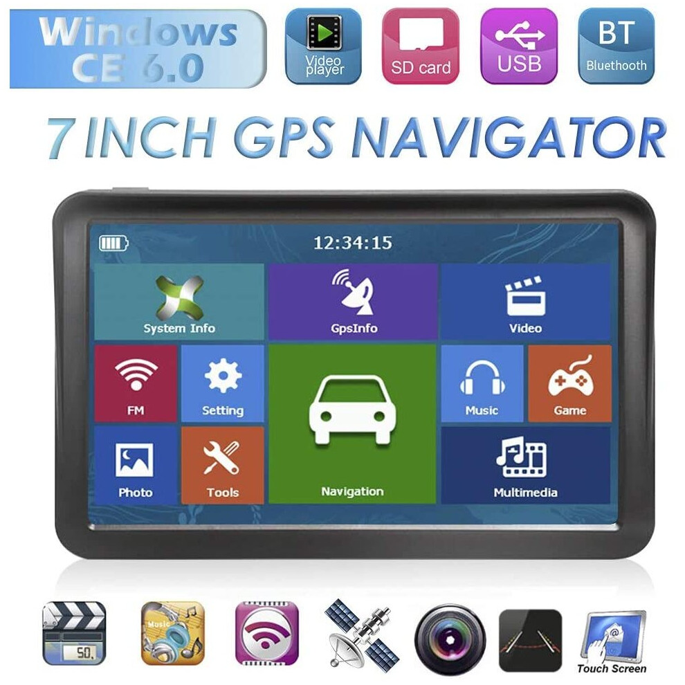 7 inch Sat Nav bluetooth Europe Maps and Lifetime Map Updates