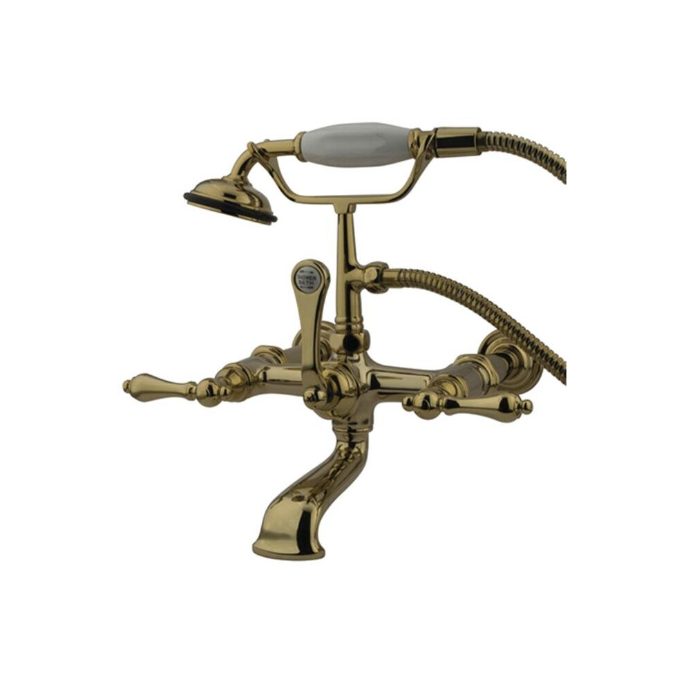 Kingston Brass Cc541t2 Clawfoot Tub Filler With Hand Shower - Polished Brass Finish 663370034404