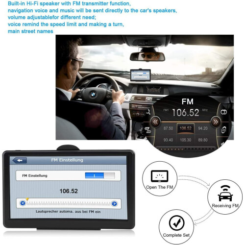 7 ιντσών Sat Nav bluetooth Ευρώπη Χάρτες και ενημερώσεις χαρτών εφ' όρου ζωής 1