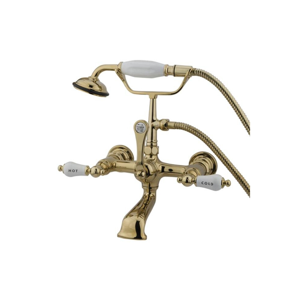 Kingston Brass Cc555t2 Clawfoot Tub Filler With Hand Shower - Polished Brass Finish 663370094644