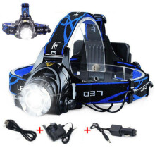 Lampe frontale Zoom 90000 lm rechargeable LED T6, lampe torche LED d'extérieur poisson