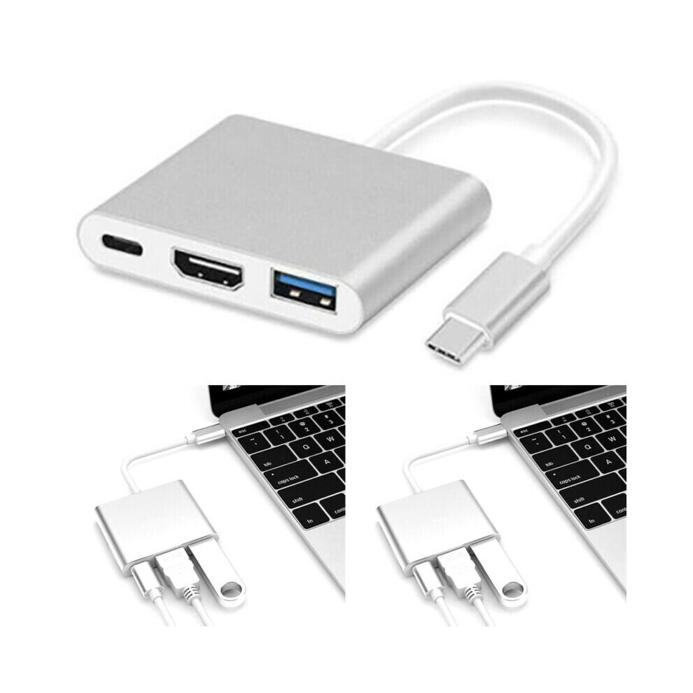 Type C to USB-C 4K HDMI USB 3.0  3 in 1  Charging Port Converter For Macbook