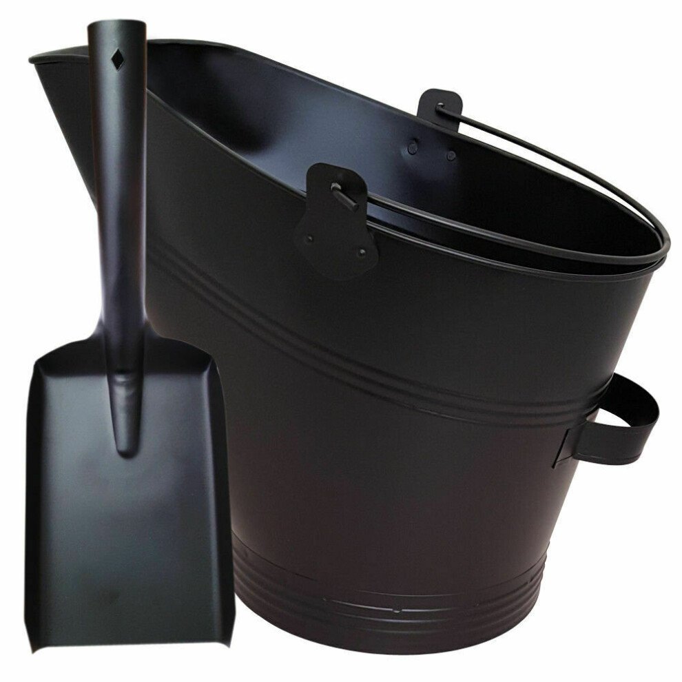 COAL BUCKET AND SHOVEL SET WATERLOO CHARCOAL ASH LOG SCUTTLE HOD