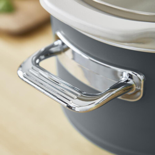 Swan Swan 3.5L Nordic Slow Cooker 200W Removable Inner Pot Low/High Settings Glass Lid - Slate Grey 2
