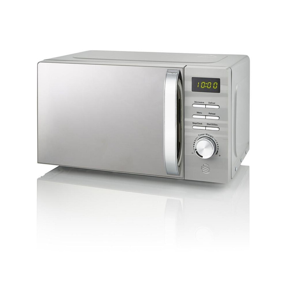 Swan Symphony Microwave Oven 700W LED Digital Display 20L Freestanding 60m Timer - Grey