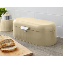 Swan Retro Bread Bin Kitchen Storage Easy Open Lid w/Chrome Plate Handle Easy Clean Generous Capacity - Cream