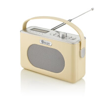 Swan Retro DAB Bluetooth Radio Portable 3W Stereo Audio LCD Display Alarm Clock - Cream