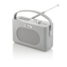 Swan Retro DAB Bluetooth Radio Portable 3W Stereo Audio LCD Display Alarm Clock - Grey