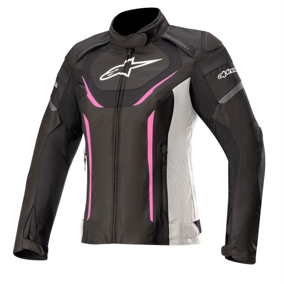 (XL) Alpinestars Stella T-Jaws V3 Waterproof Ladies Textile Jacket Black / White / Fuchsia