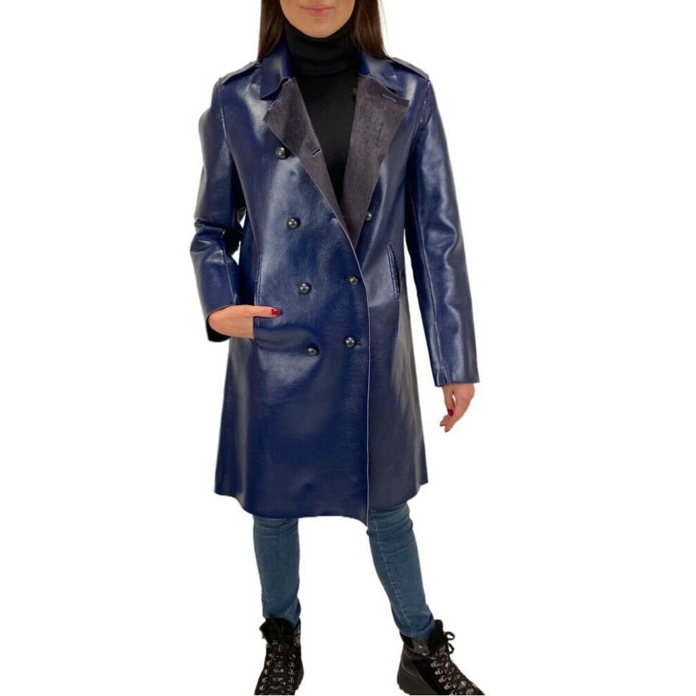 (XS) DIESEL L LILAC Womens Jacket Double Breasted Coat Winter REVERSIBLE Overcoat