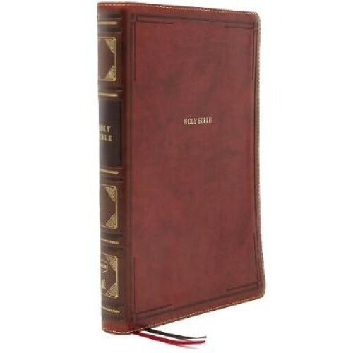NKJV, Reference Bible, Super Giant Print, Leathersoft, Brown, Thumb Indexed, Red Letter, Comfort Print