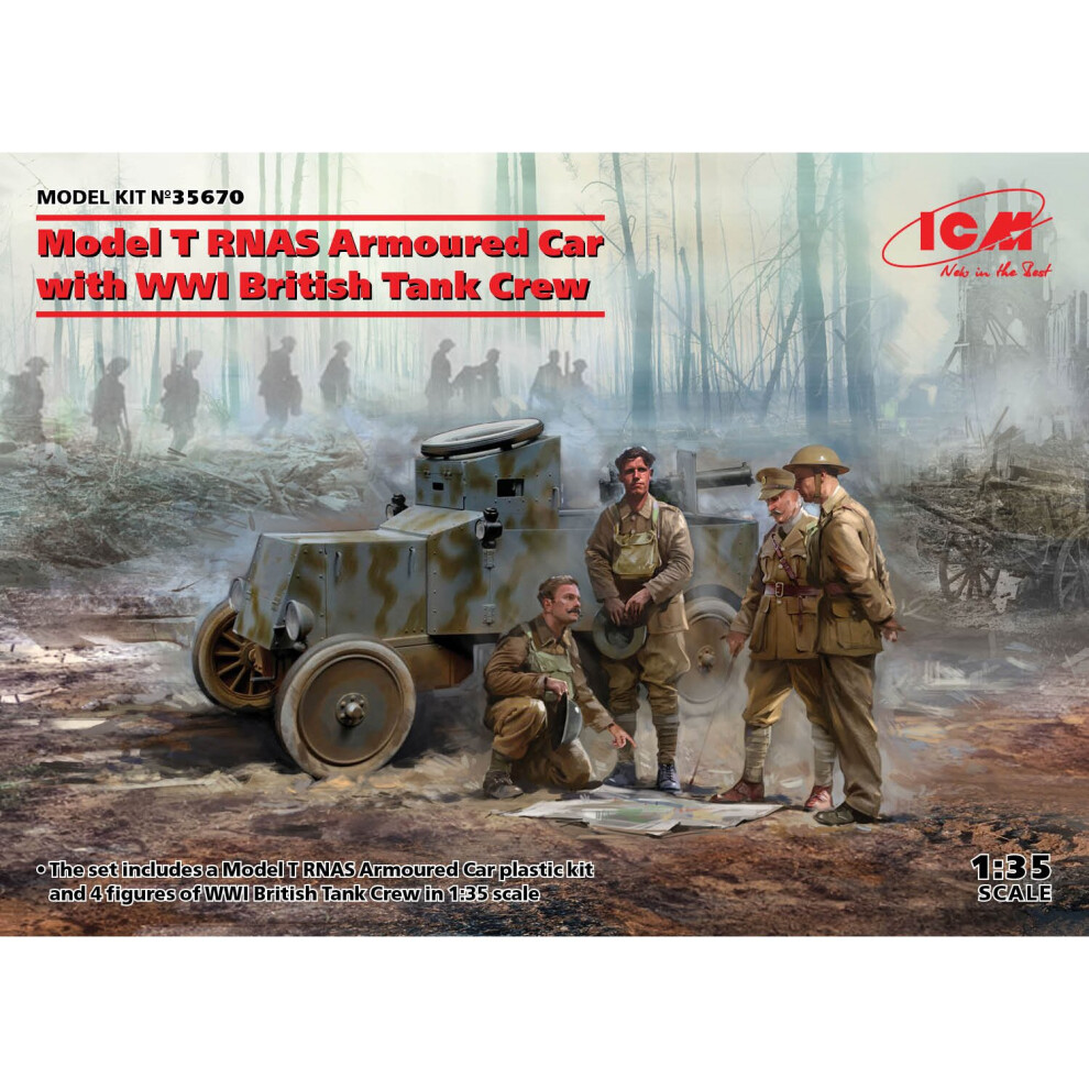 ICM35670 - ICM 1:35 - Model T RNAS Armoured Car with W/Tank Crew