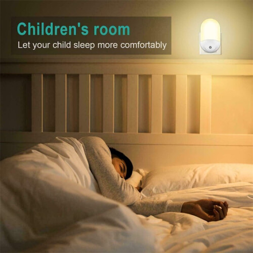 Automatic LED Night Light Wall Plug In Warm Dusk to Dawn Sensor Light 2