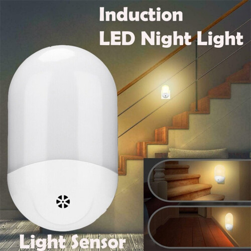 Automatic LED Night Light Wall Plug In Warm Dusk to Dawn Sensor Light