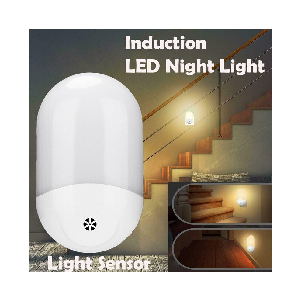 Automatic LED Night Light Wall Plug In Warm Dusk to Dawn Sensor Light