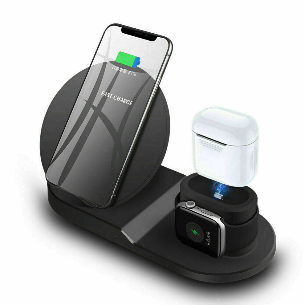 (, Others) 3 In 1 Wireless Charger Fast Charging Dock Station Black 9173167124061