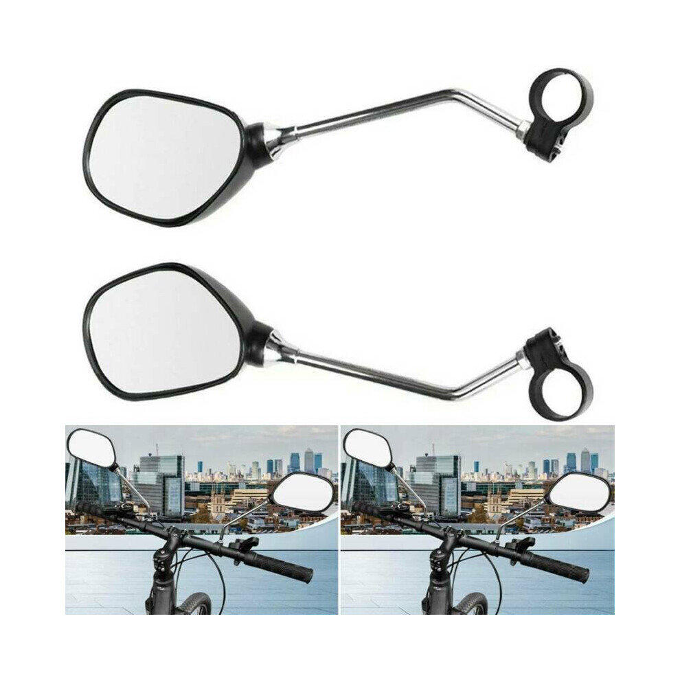 1PAIR BICYCLE MOBILITY SCOOTER MOUNTAIN BIKE HANDLEBAR REAR VIEW MIRROR | BLACK