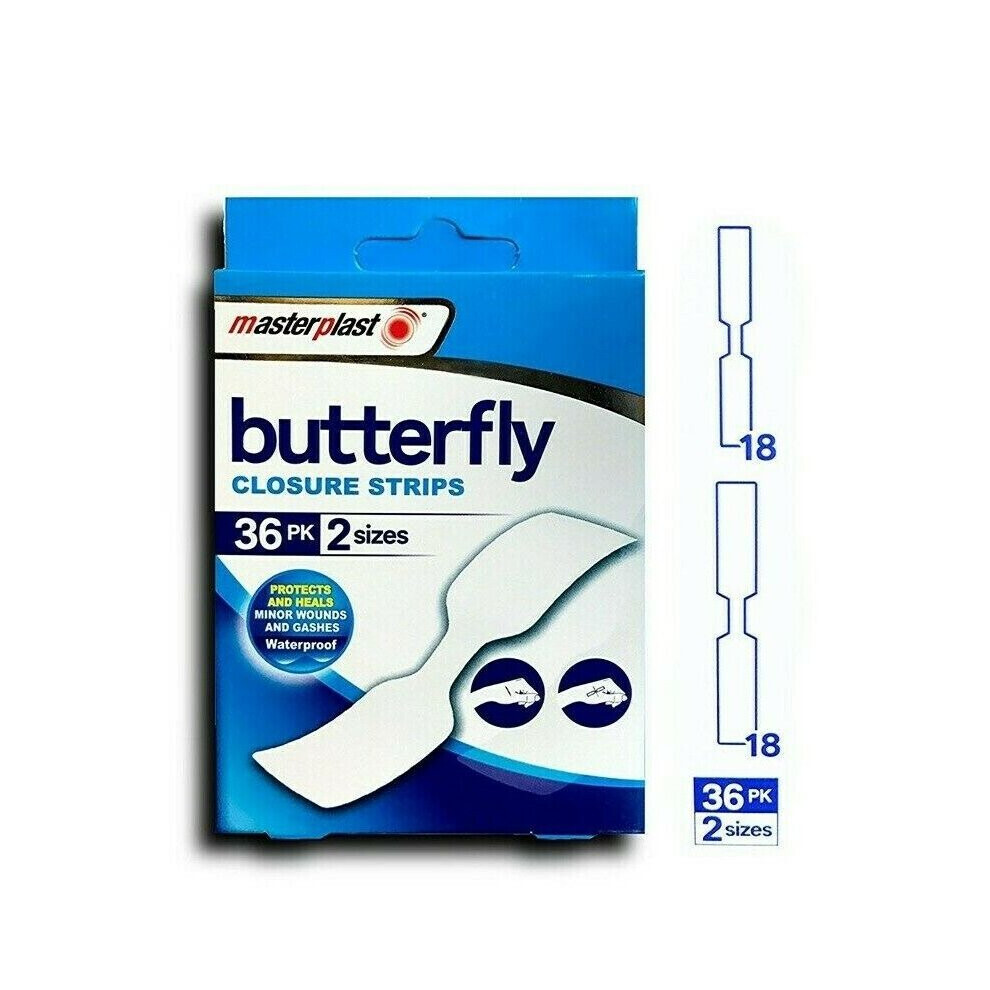 Masterplast Butterfly Closure Strips 36 Pk 2 Sizes