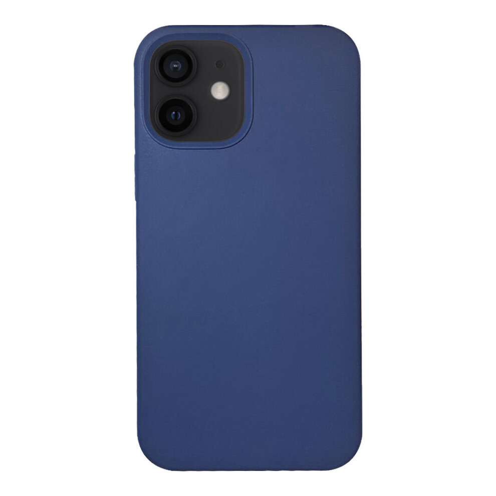 Iphone 12 Silicone Case With Magnetic Ring For Magsafe Wireless Charging Blue 5055459313466