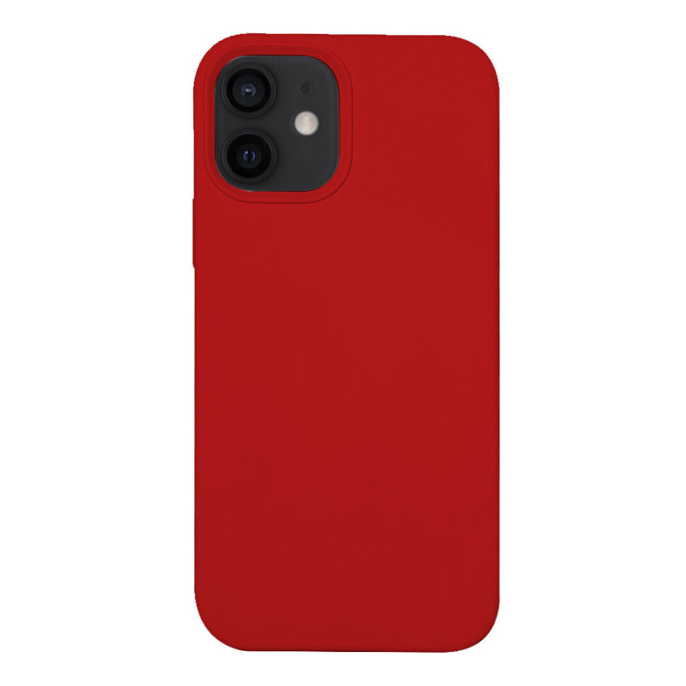 Iphone 12 Silicone Case With Magnetic Ring For Magsafe Wireless Charging Red 5055459313480