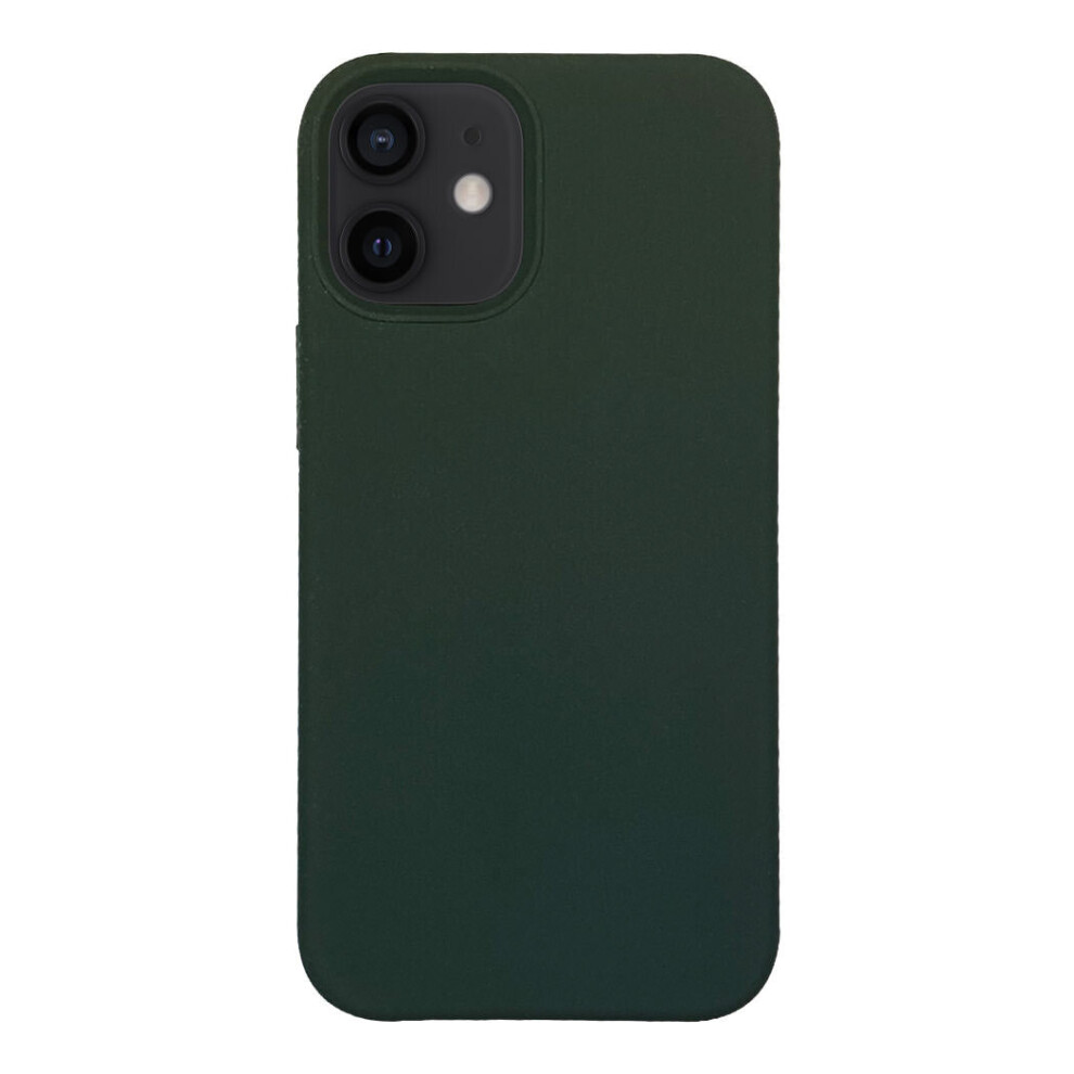 Iphone 12 Silicone Case With Magnetic Ring For Magsafe Wireless Charging Green 5055459313473