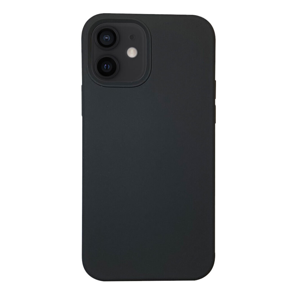 Iphone 12 Silicone Case With Magnetic Ring For Magsafe Wireless Charging Black 5055459313589