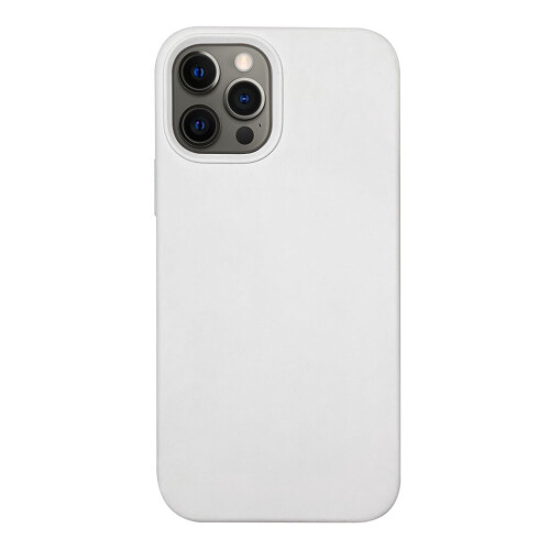 White iPhone 12 Pro Max Silicone Case with Magnetic Ring for MagSafe Wireless Charging