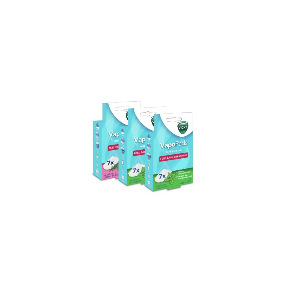 Vicks Vapopads 7-Pack - Scented Oil Pads For Humidifiers, Inhalers & Vaporizers (Menthol & Eucalyptus) - For Ages 36 Months+
