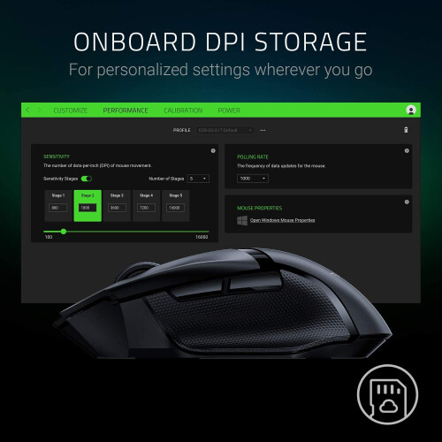 Razer Razer Basilisk X HyperSpeed Wireless Gaming Mouse: Bluetooth & Wireless Compatible, 16K DPI Optical Sensor, 6 Programmable Buttons, Classic Black 2