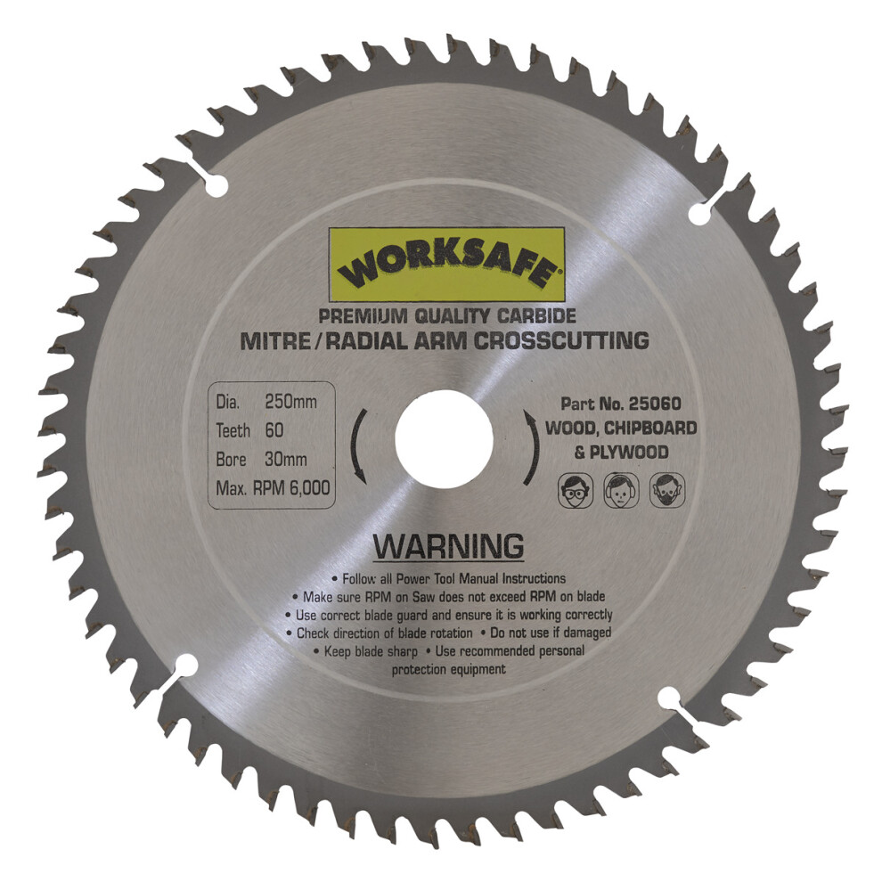 Sealey TCT Saw Blade ?250 x 30mm - 60tpu 25060