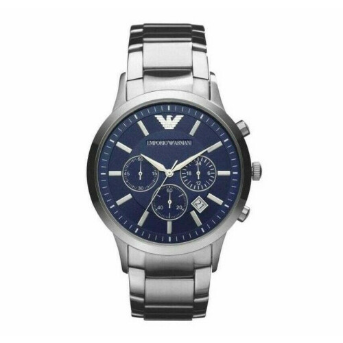 MENS BLUE DIAL STAINLESS STEEL CHRONOGRAPH EMPORIO ARMANI WATCH AR2448