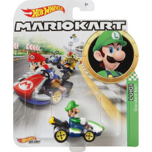 DieCast Hotwheels Luigi Standaard Kart 1:55 Schaal Super Mario Kart