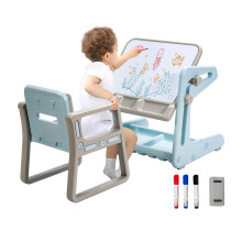 4-IN-1 Kids Table and Chair set Toddler Magnetic Study Desk Art Easel