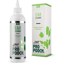 Pro Pooch Ear Cleaner Drops for Dogs - Vet-Recommended, Naturally Derived, Non-Toxic Ear Solution to Stop Head Shaking, Itching & Wax