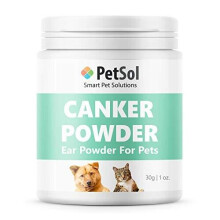 PetSol Ear Canker Powder (30g) Ear Mite Powder For Dogs, Cats, Horses, Rabbits, Small Animals & Pets - Rapid Relief For Itching Caused By Ear Mites