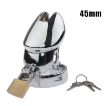 (M==45mm) Metal Male Chastity Kit Cock Cage Penis Bondage Restraint Adult Sex Toy