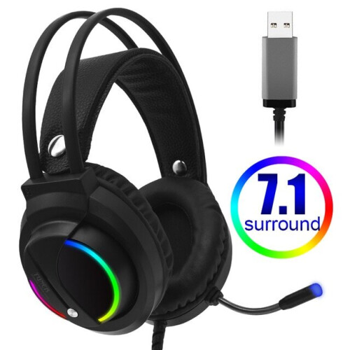 USB 3.5mm Wired Game Headphones with Microphone PC PS4 2