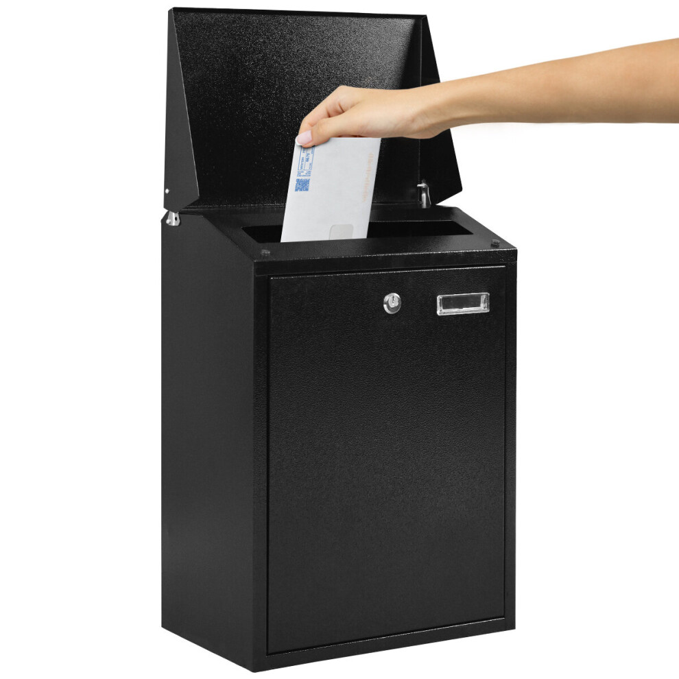 Large Outdoor Steel Lockable Mailbox Locking Home Letter Post Box