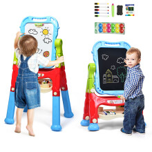 Kids Double Sided Easel Magnetic Drawing Chalkboard Whiteboard