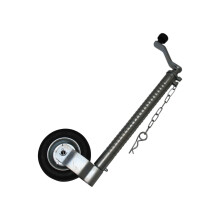 Heavy Duty Caravan Jockey Wheel 48MM (Ribbed Metal Rim Wind Up Handle)