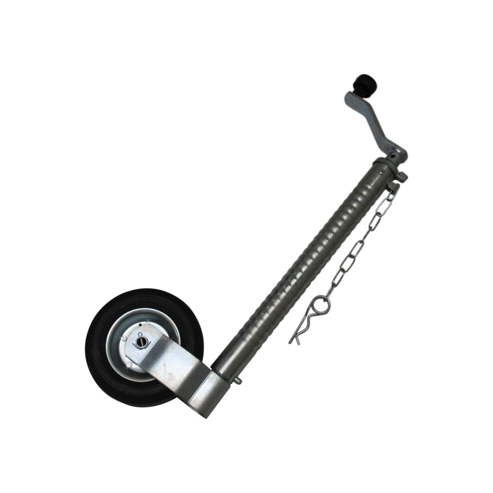 Securefix Direct Heavy Duty Caravan Jockey Wheel 48Mm (Ribbed Metal Rim Wind Up Handle)