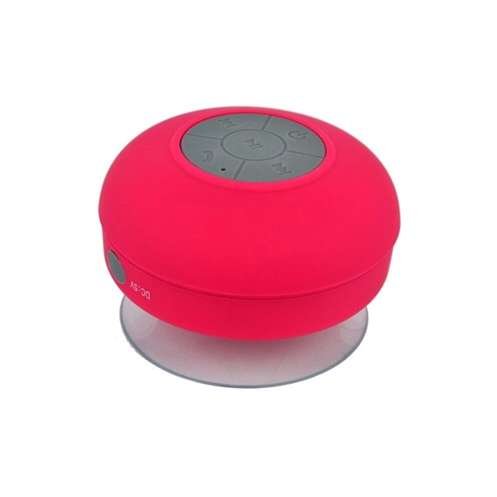 (Pink) Bluetooth Wireless Speaker Subwoofer Call Mic Music Shower Speaker
