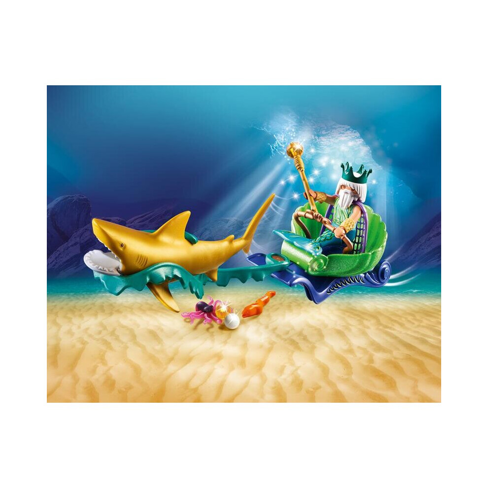 Playmobil Magic King Of The Sea With Shark Carriage