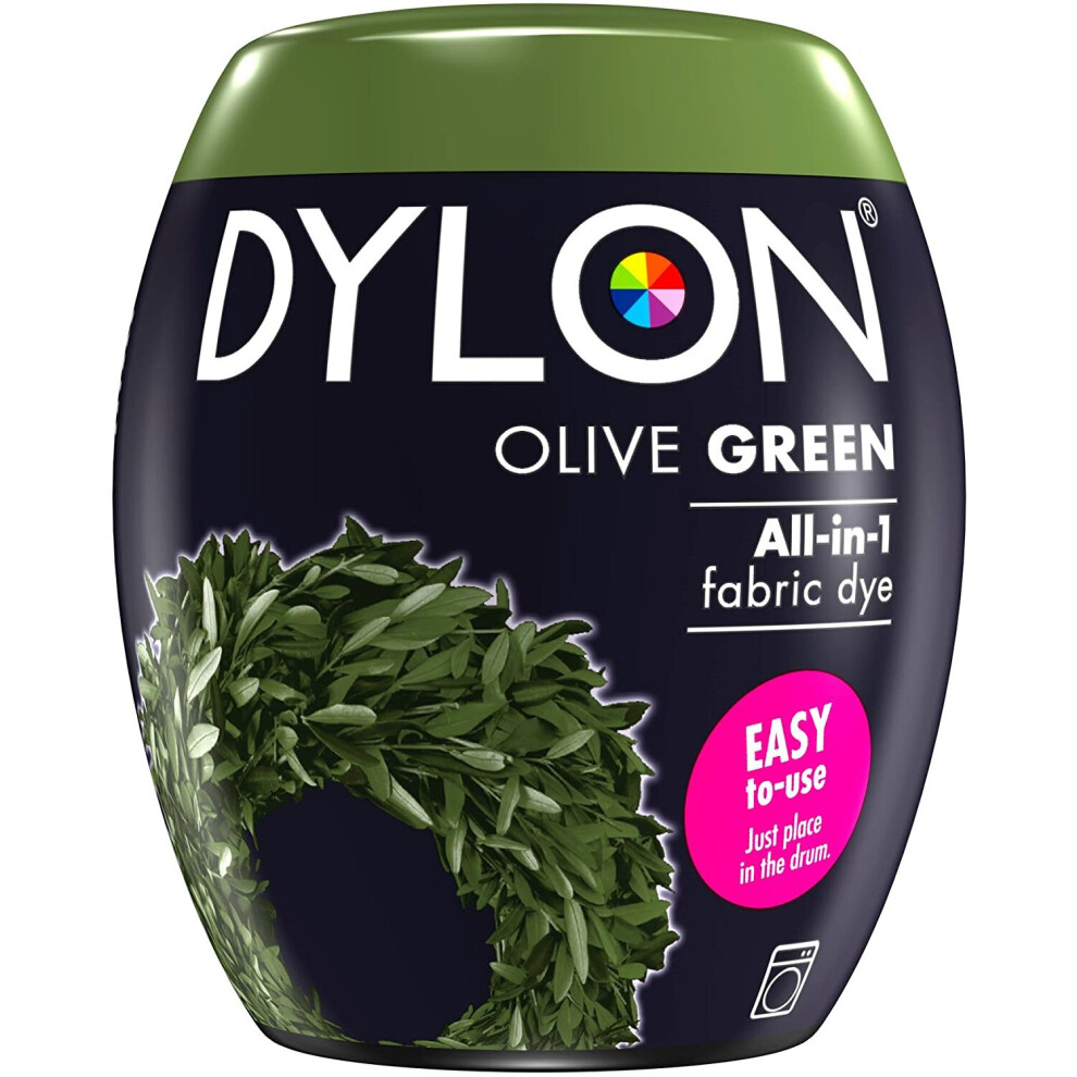 (Olive Green) DYLON Washing Machine Fabric Dye Pod for Clothes, 350g