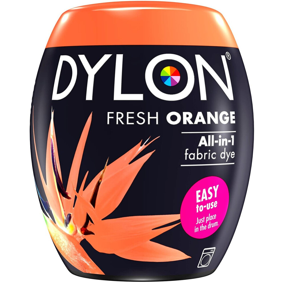 (Fresh Orange) DYLON Washing Machine Fabric Dye Pod for Clothes, 350g