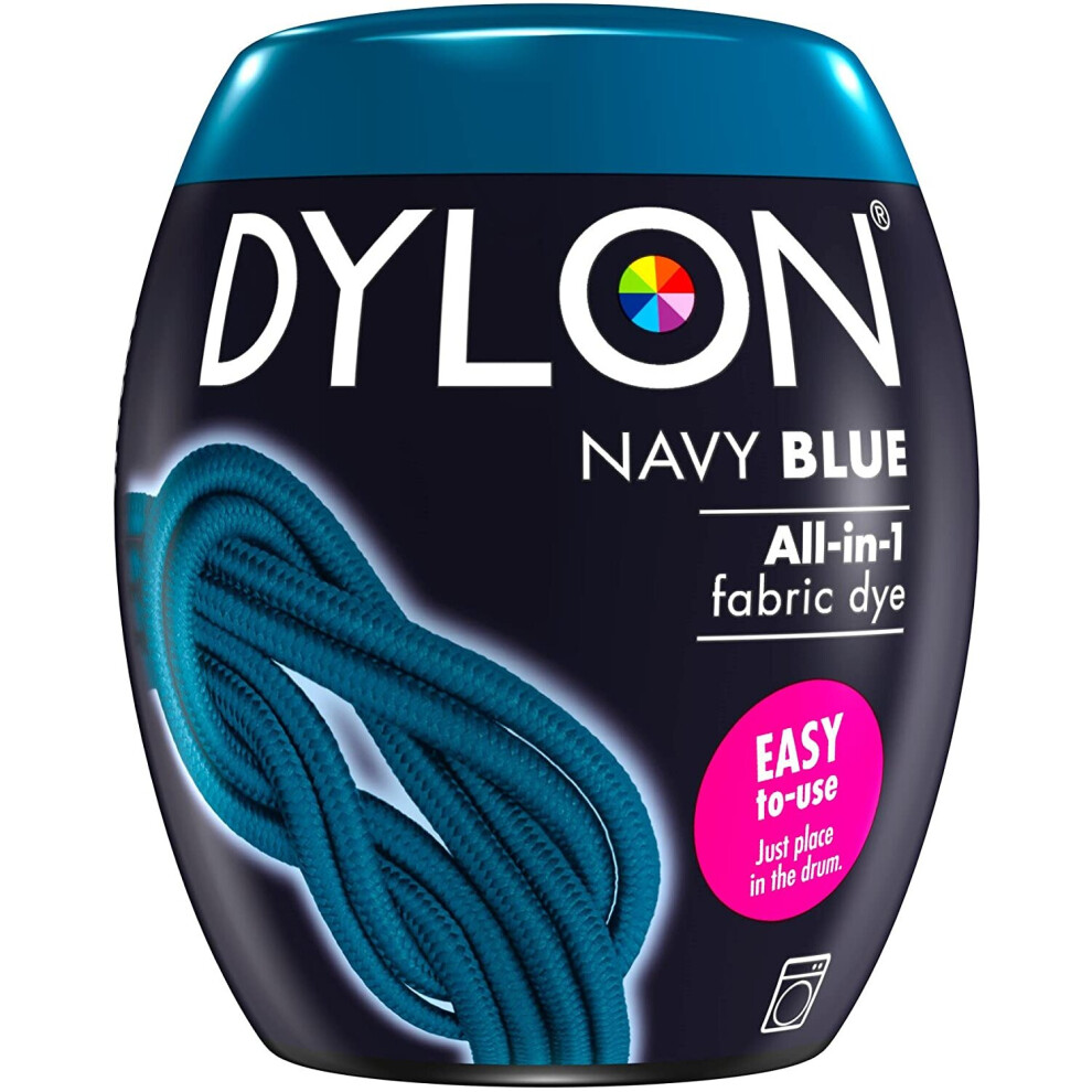 (Navy Blue) DYLON Washing Machine Fabric Dye Pod for Clothes, 350g