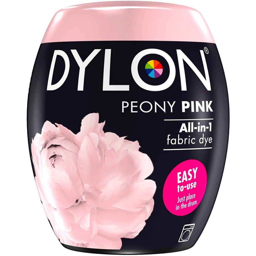 (Peony Pink) DYLON Washing Machine Fabric Dye Pod for Clothes, 350g