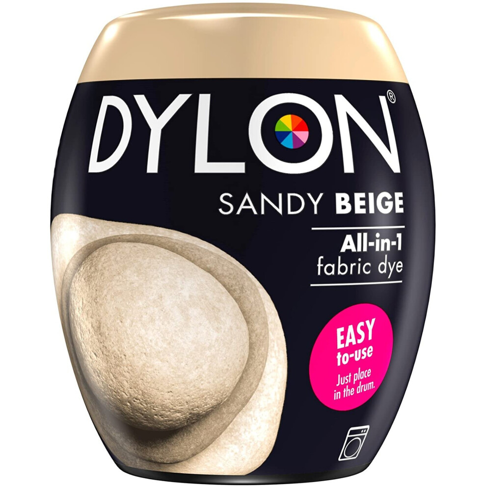 (Sandy Beige) DYLON Washing Machine Fabric Dye Pod for Clothes, 350g