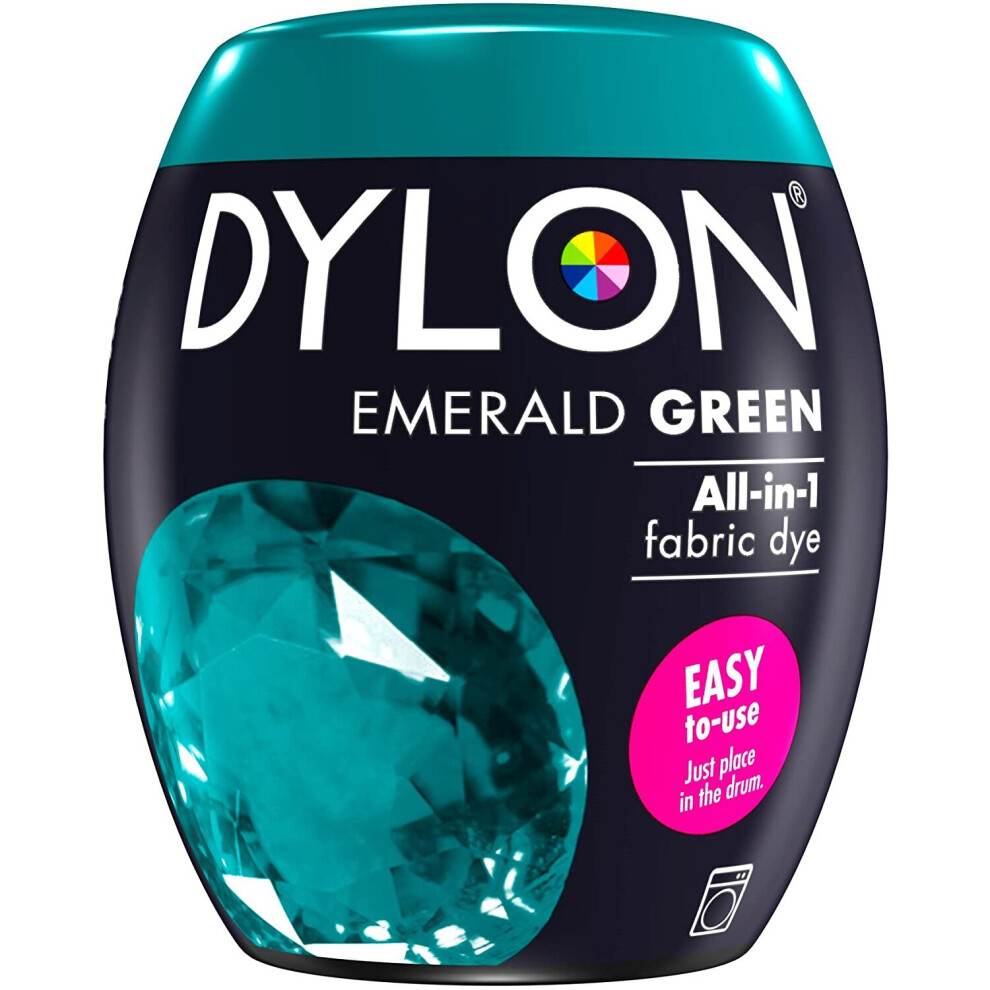 (Emerald Green) DYLON Washing Machine Fabric Dye Pod for Clothes, 350g