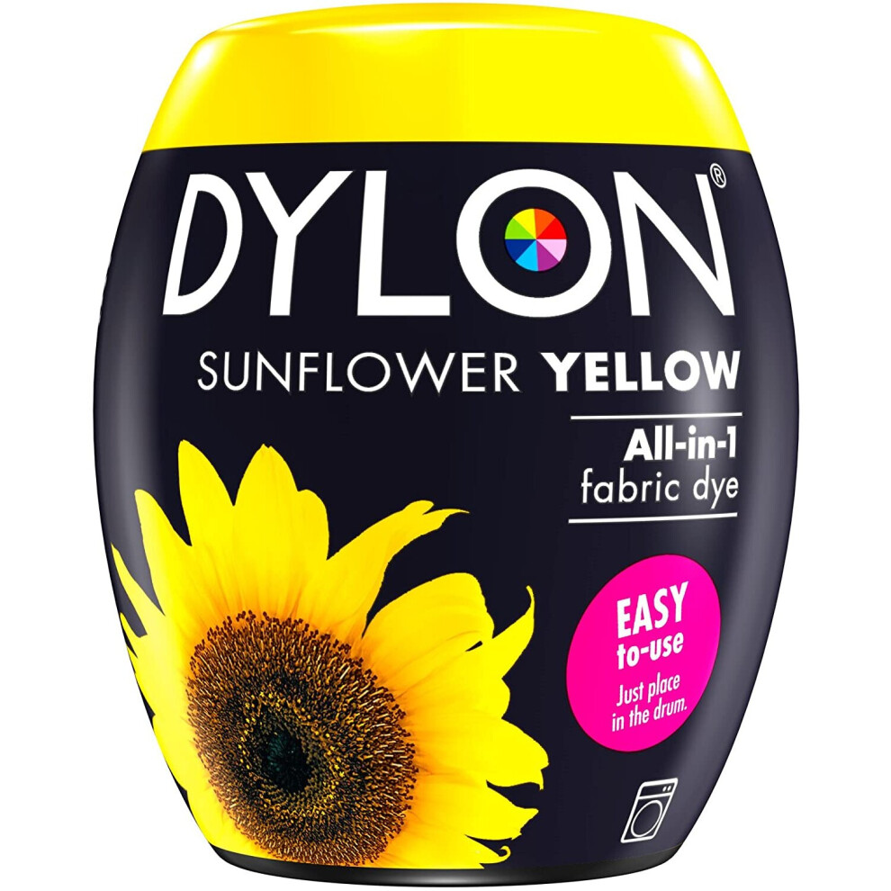 (Sunflower Yellow) DYLON Washing Machine Fabric Dye Pod for Clothes, 350g